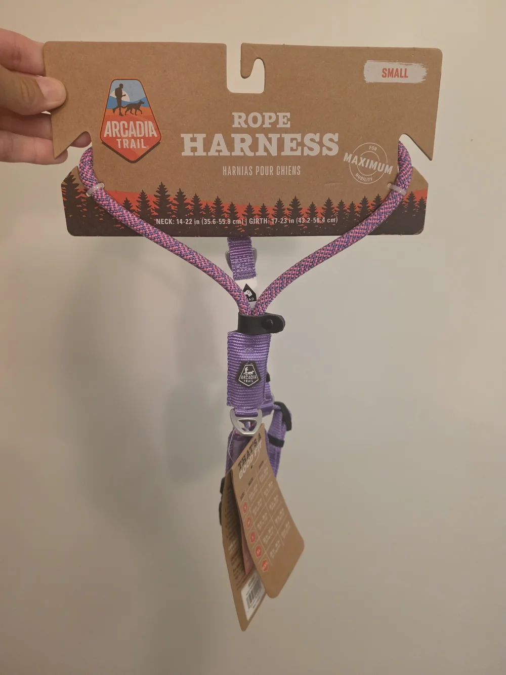 Arcadia Trail Purple Rope Dog Harness - Small
